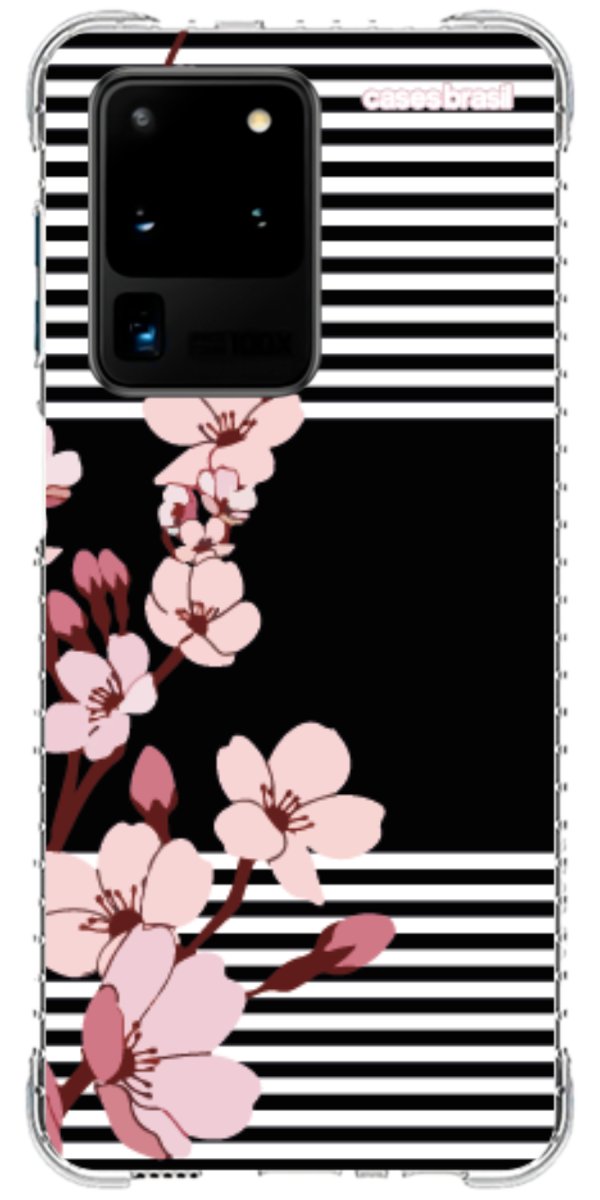 Capinha para Celular Flores de Primavera Listradas