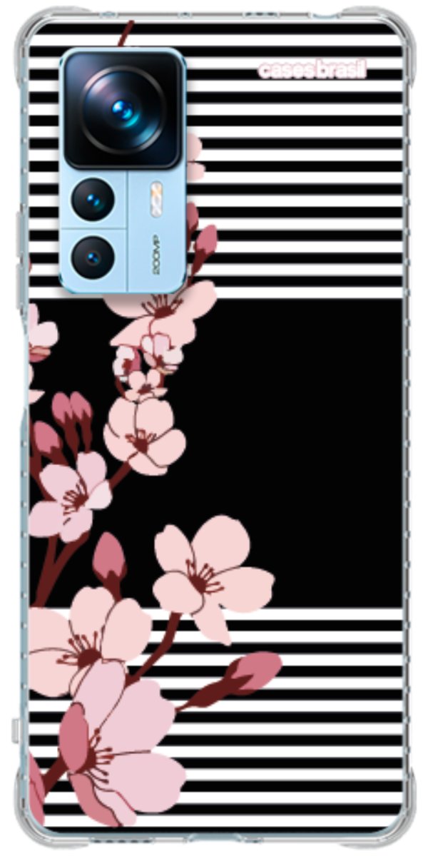 Capinha para Celular Flores de Primavera Listradas