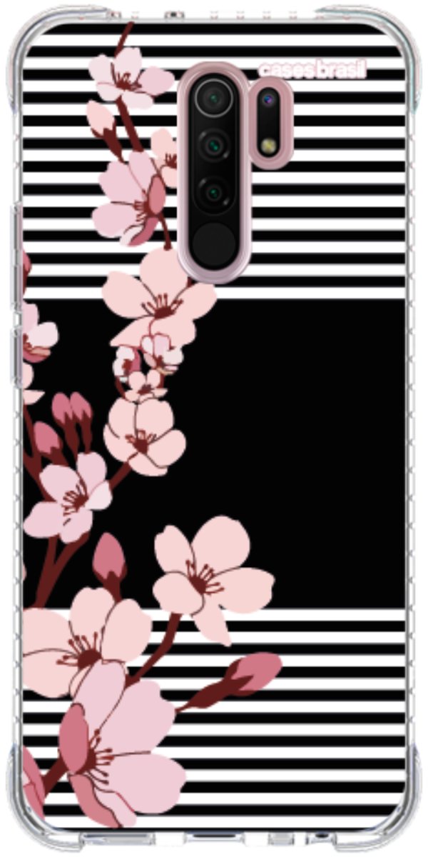 Capinha para Celular Flores de Primavera Listradas