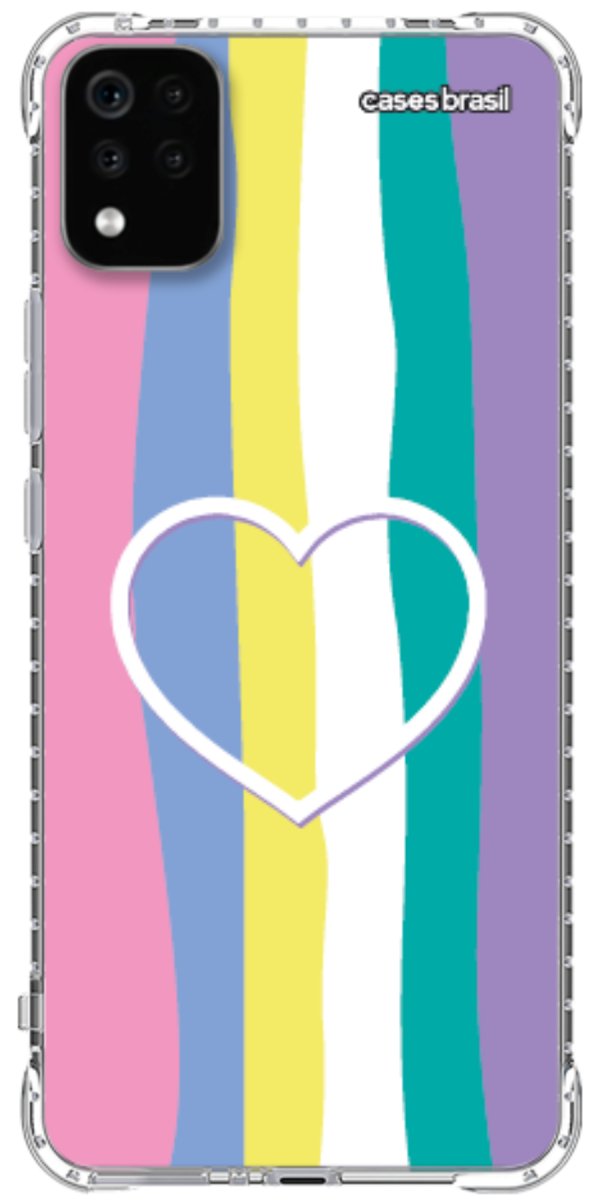 Capinha para Celular Arco-íris com Coração