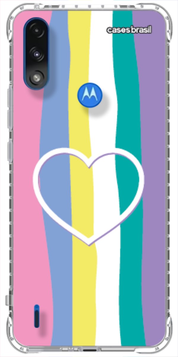 Capinha para Celular Arco-íris com Coração