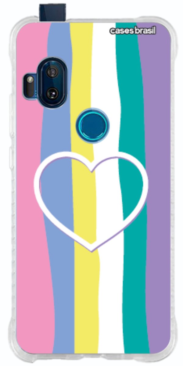 Capinha para Celular Arco-íris com Coração