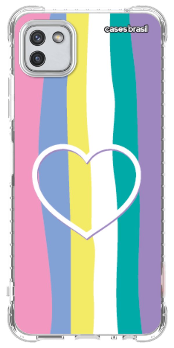 Capinha para Celular Arco-íris com Coração