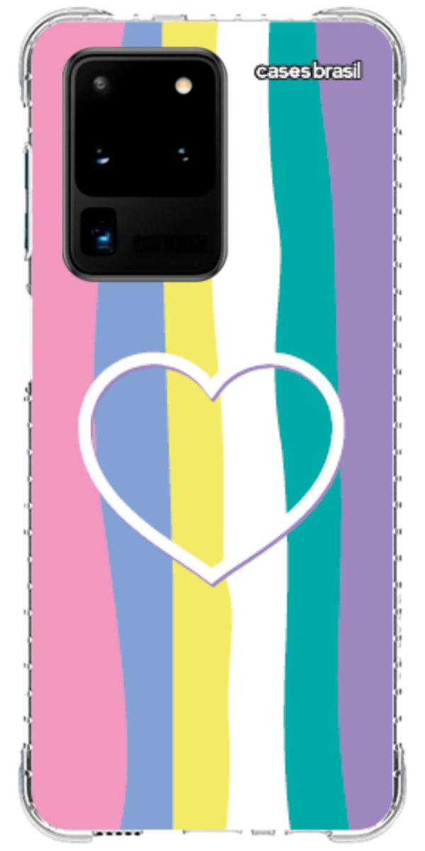 Capinha para Celular Arco-íris com Coração