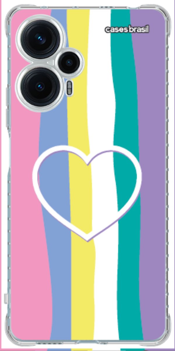 Capinha para Celular Arco-íris com Coração