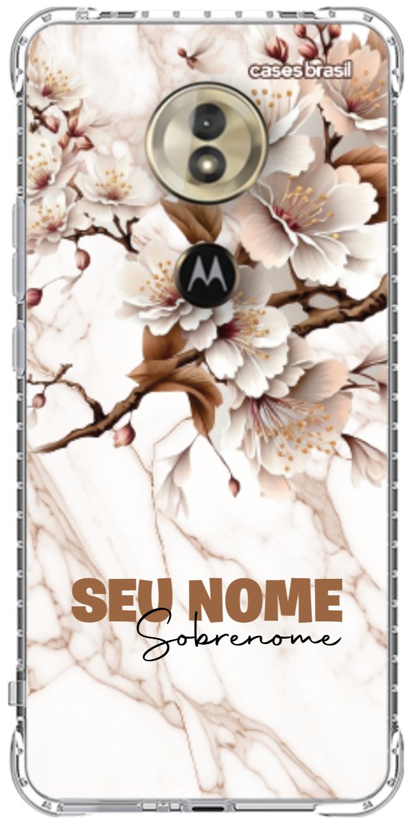 Capinha para Celular Mármore Sépia Floral
