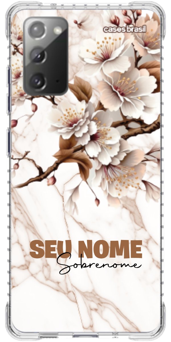 Capinha para Celular Mármore Sépia Floral