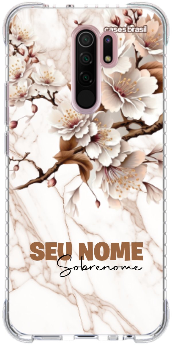 Capinha para Celular Mármore Sépia Floral