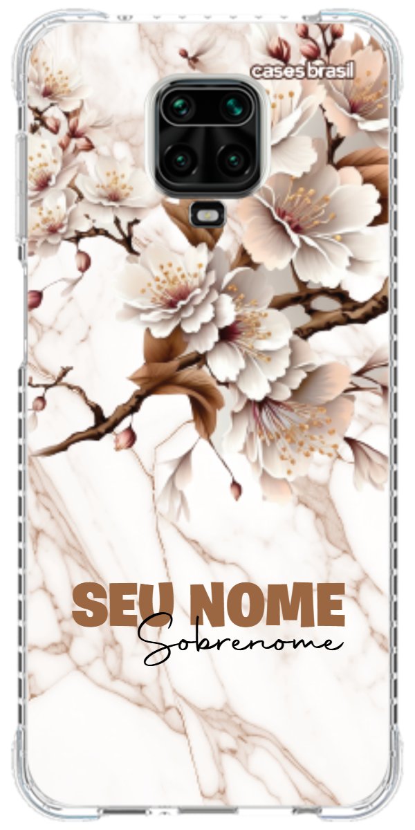 Capinha para Celular Mármore Sépia Floral