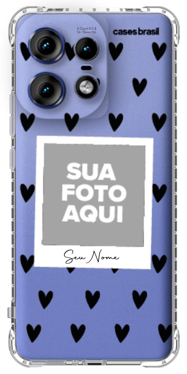 Capinha para Celular Polaroid Corações Black