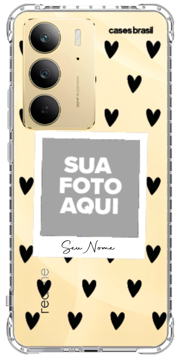 Capinha para Celular Polaroid Corações Black