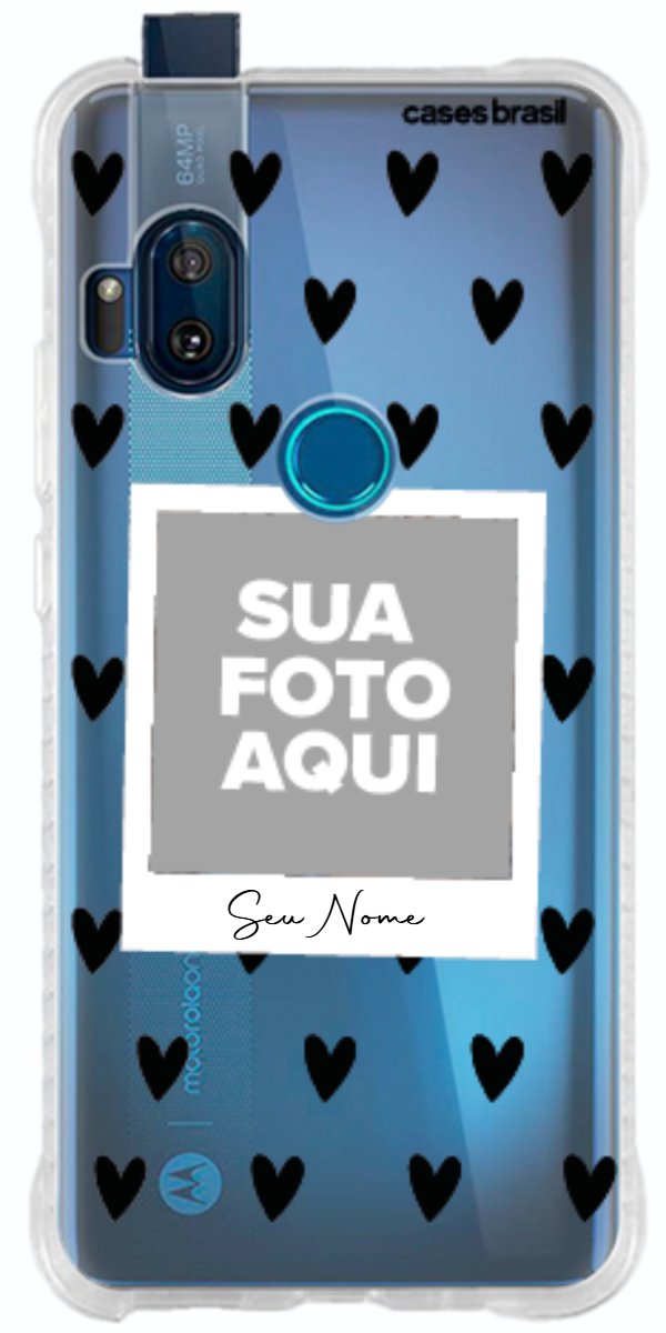 Capinha para Celular Polaroid Corações Black
