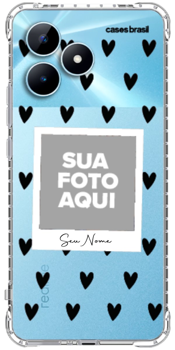 Capinha para Celular Polaroid Corações Black