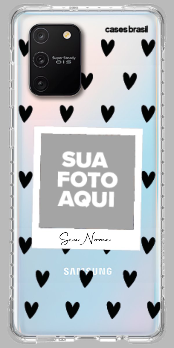 Capinha para Celular Polaroid Corações Black