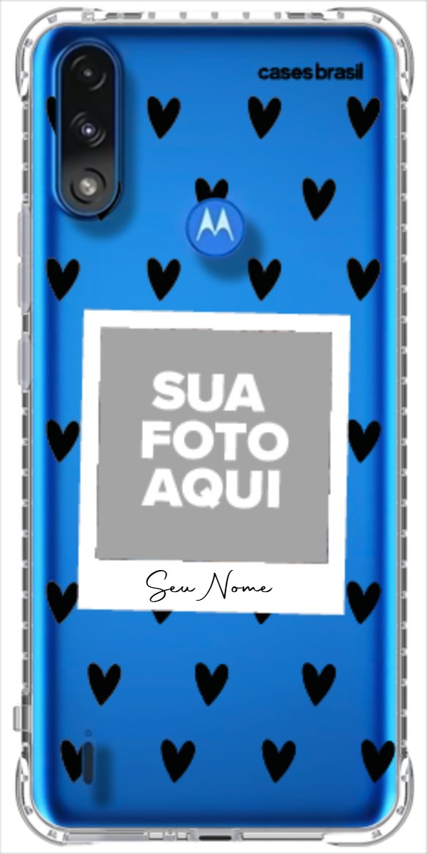 Capinha para Celular Polaroid Corações Black