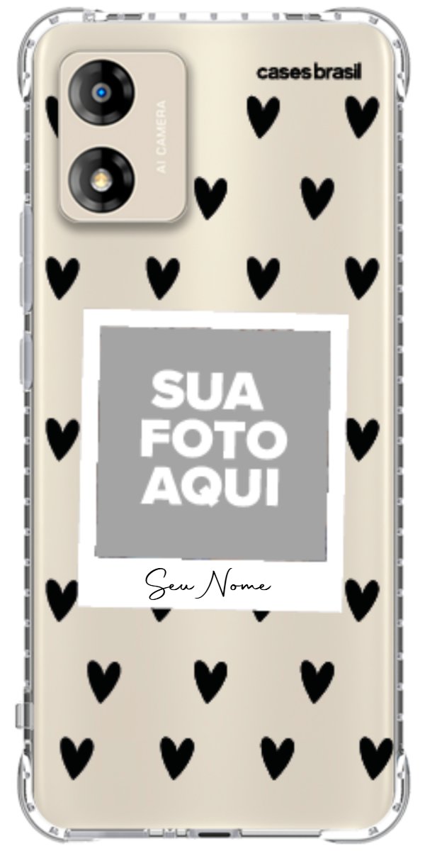 Capinha para Celular Polaroid Corações Black