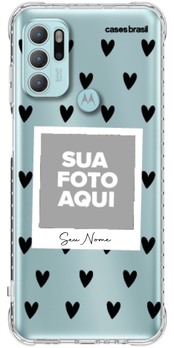Capinha para Celular Polaroid Corações Black