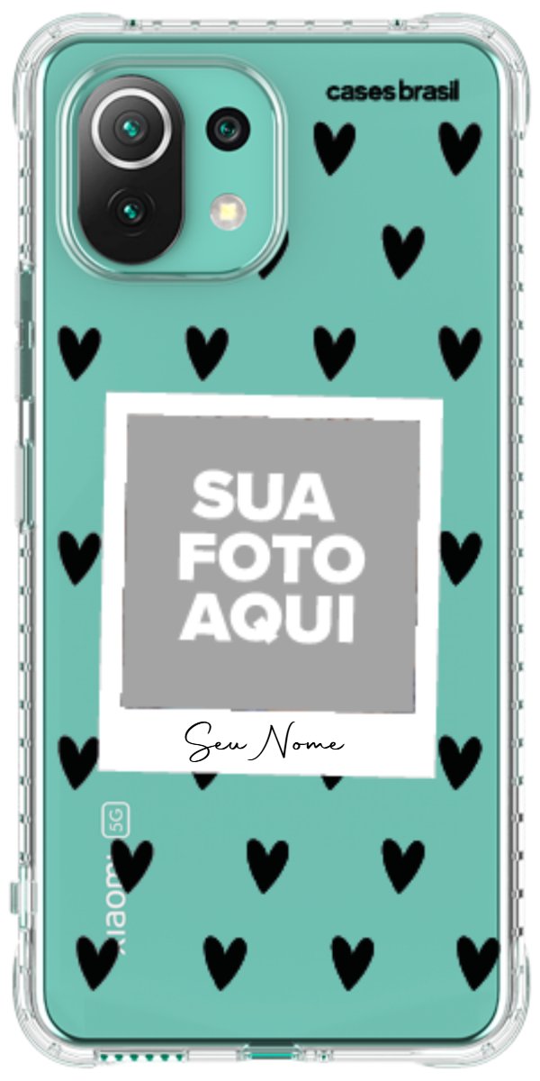 Capinha para Celular Polaroid Corações Black
