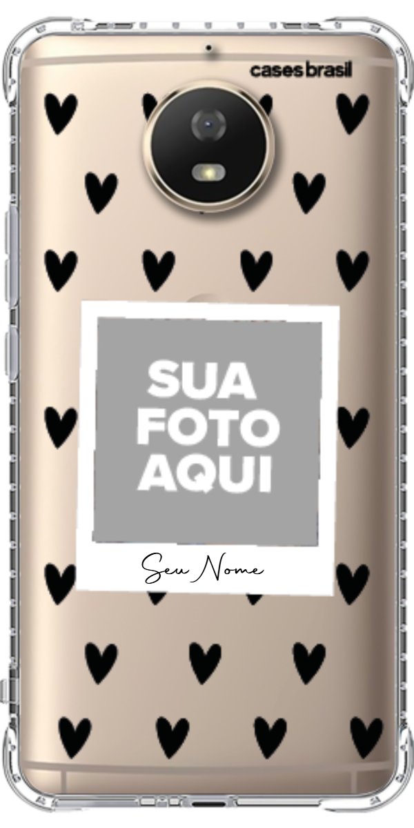 Capinha para Celular Polaroid Corações Black