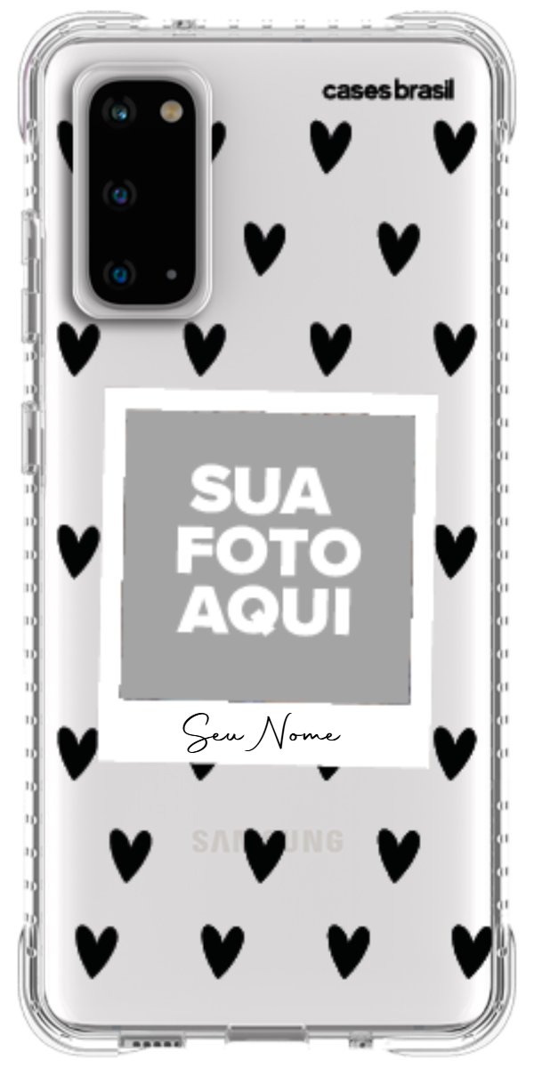 Capinha para Celular Polaroid Corações Black