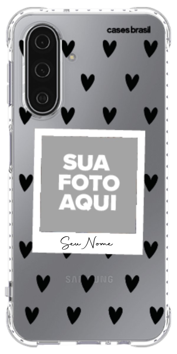 Capinha para Celular Polaroid Corações Black