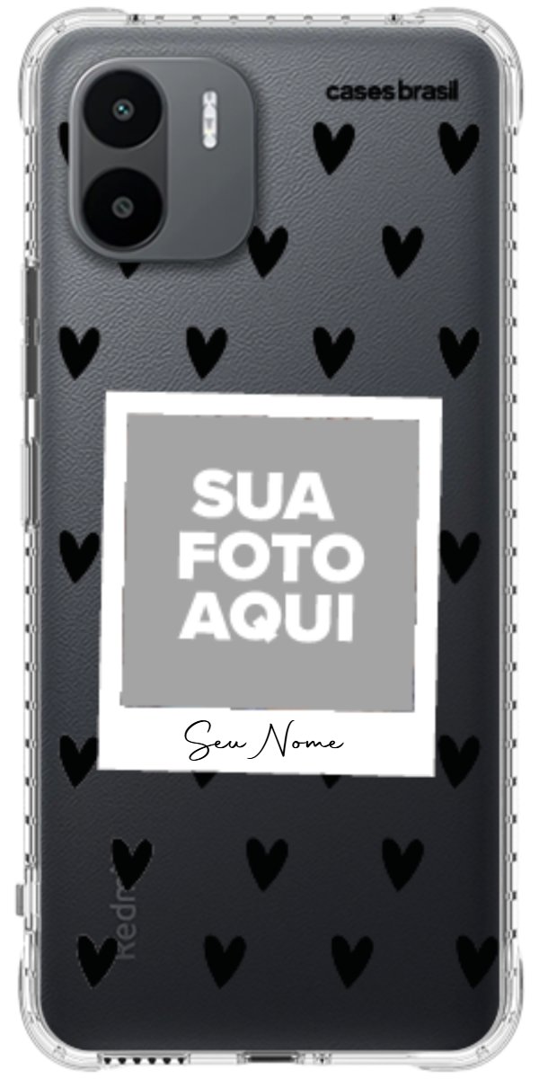 Capinha para Celular Polaroid Corações Black