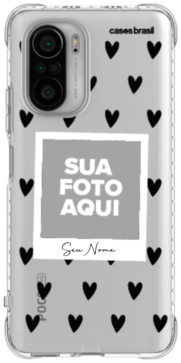 Capinha para Celular Polaroid Corações Black