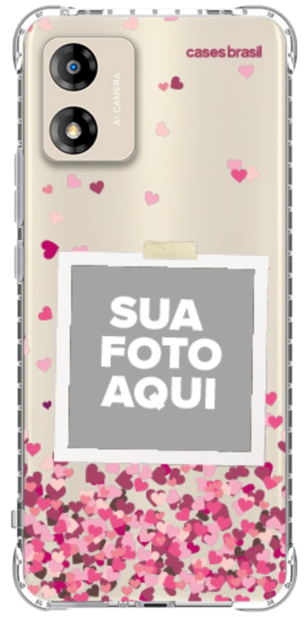 Capinha para Celular Polaroid Corações Flutuantes