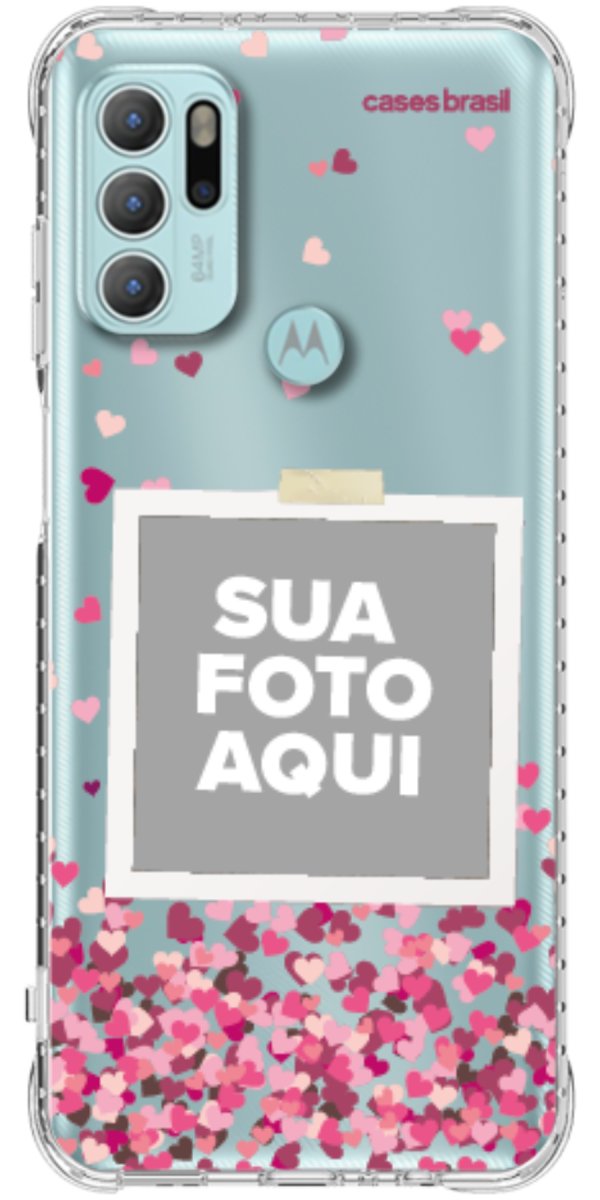 Capinha para Celular Polaroid Corações Flutuantes