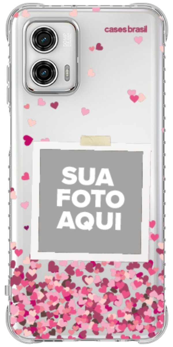 Capinha para Celular Polaroid Corações Flutuantes