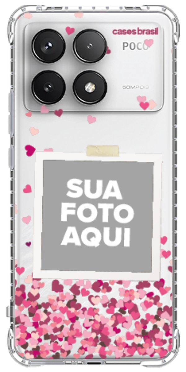 Capinha para Celular Polaroid Corações Flutuantes