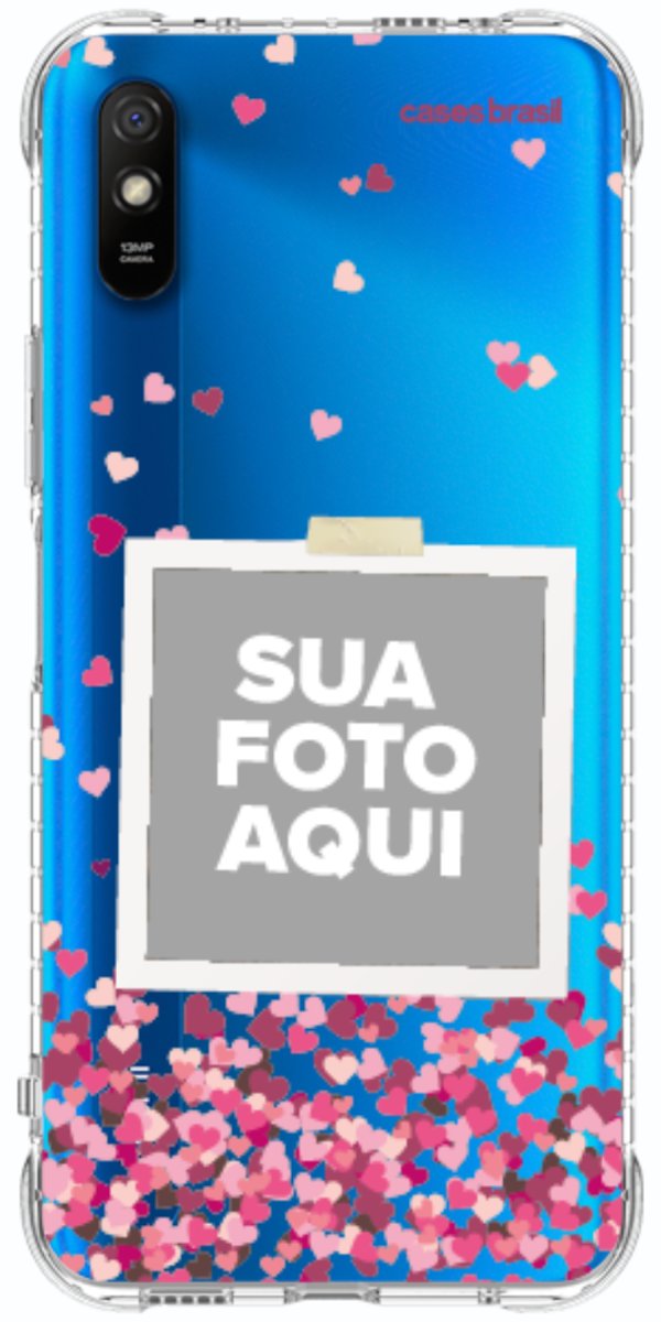 Capinha para Celular Polaroid Corações Flutuantes