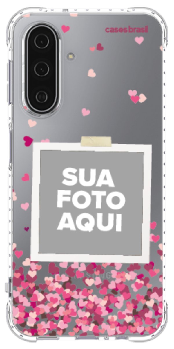 Capinha para Celular Polaroid Corações Flutuantes