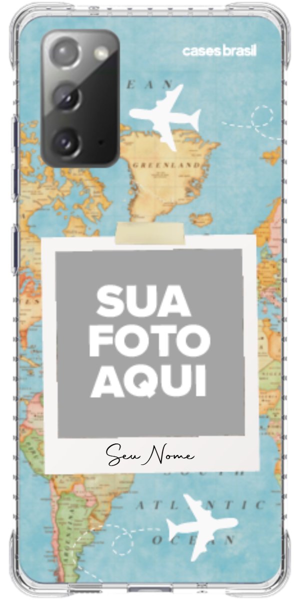 Capinha para Celular Polaroid Mapa Mundi