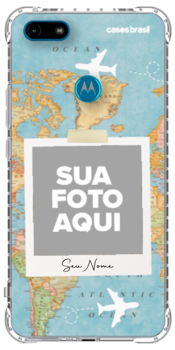Capinha para Celular Polaroid Mapa Mundi
