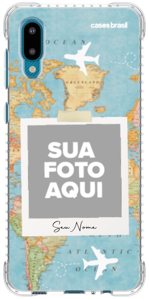Capinha para Celular Polaroid Mapa Mundi