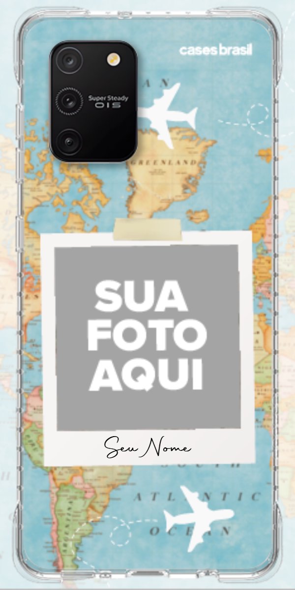 Capinha para Celular Polaroid Mapa Mundi