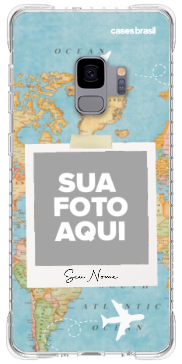 Capinha para Celular Polaroid Mapa Mundi