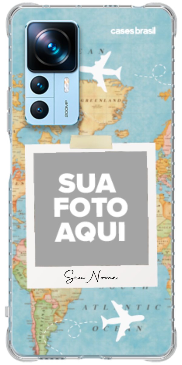 Capinha para Celular Polaroid Mapa Mundi