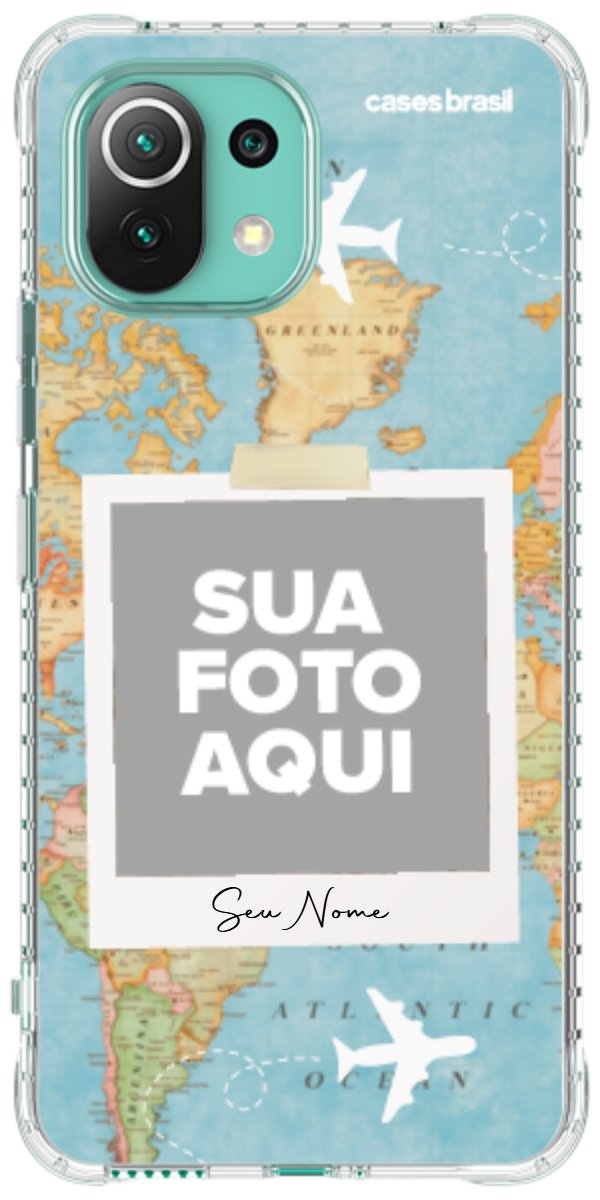 Capinha para Celular Polaroid Mapa Mundi