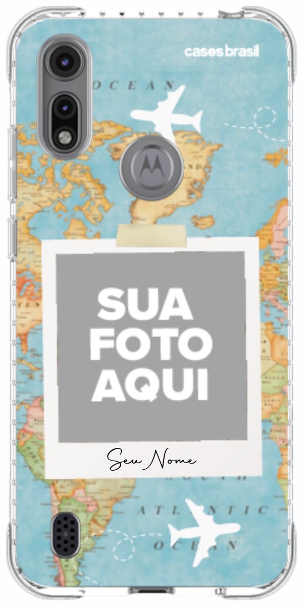 Capinha para Celular Polaroid Mapa Mundi