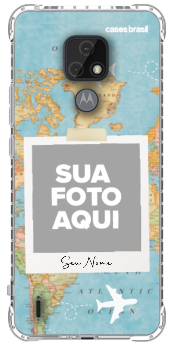 Capinha para Celular Polaroid Mapa Mundi
