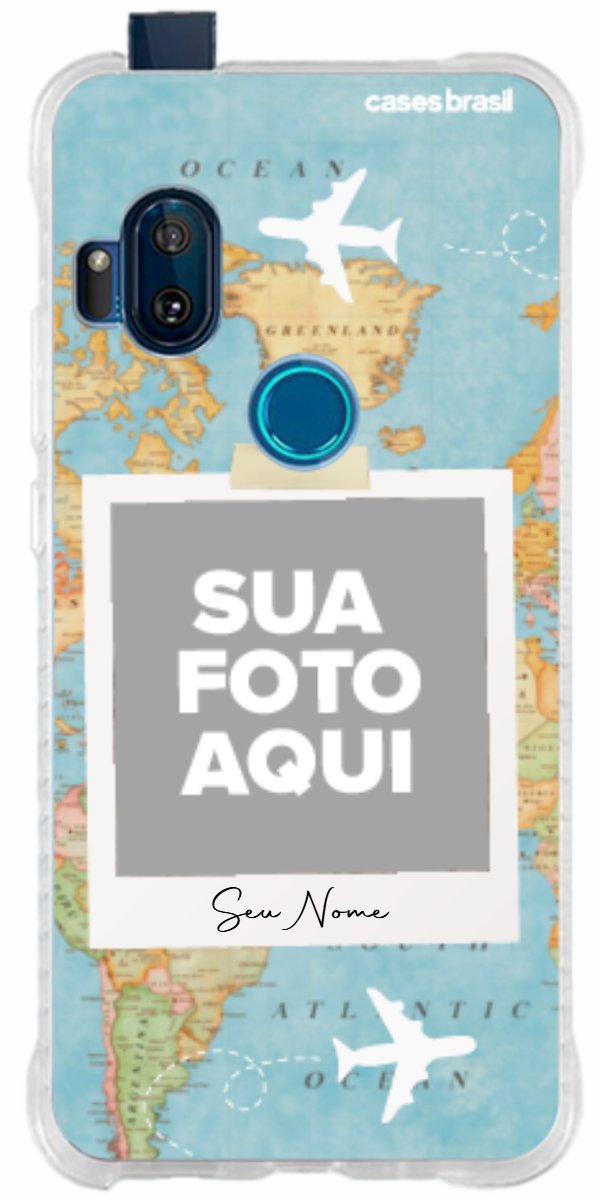 Capinha para Celular Polaroid Mapa Mundi