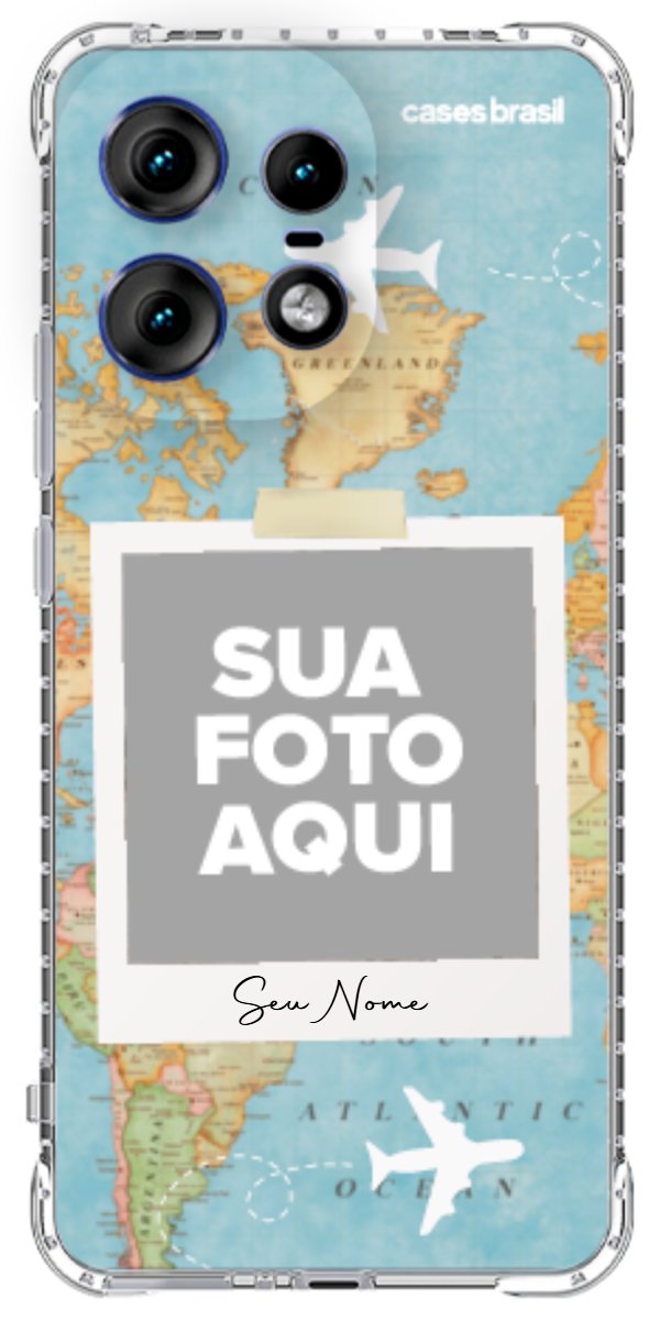 Capinha para Celular Polaroid Mapa Mundi