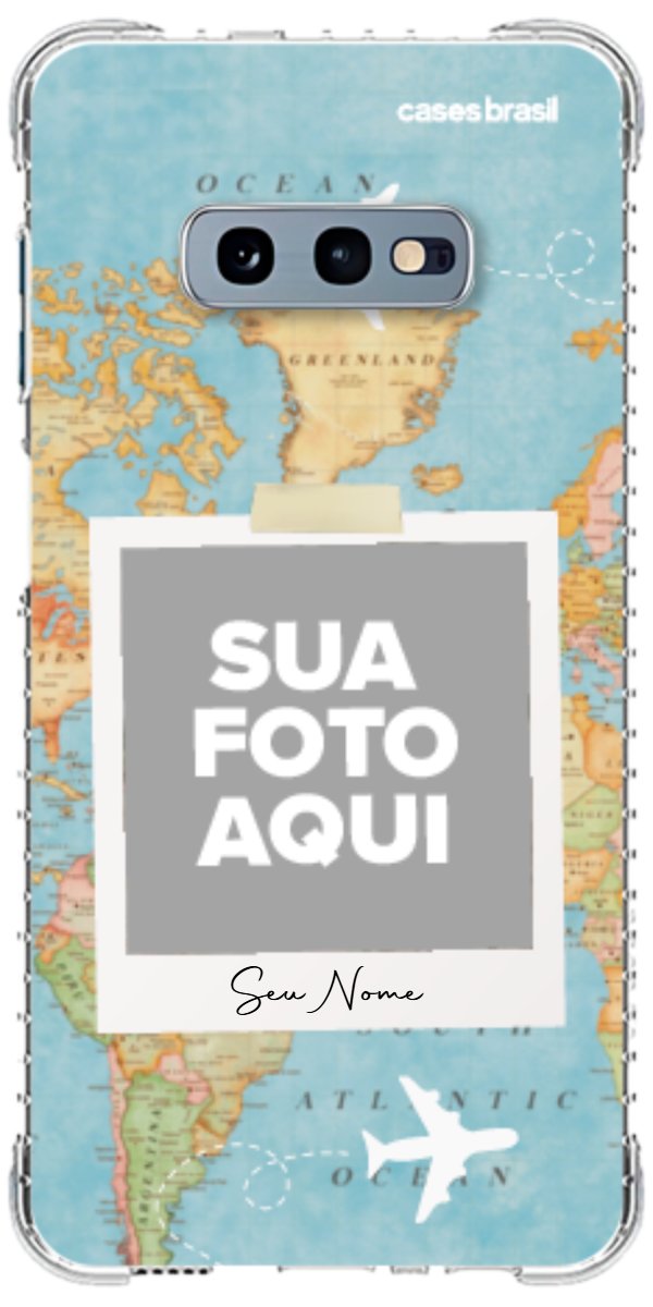 Capinha para Celular Polaroid Mapa Mundi