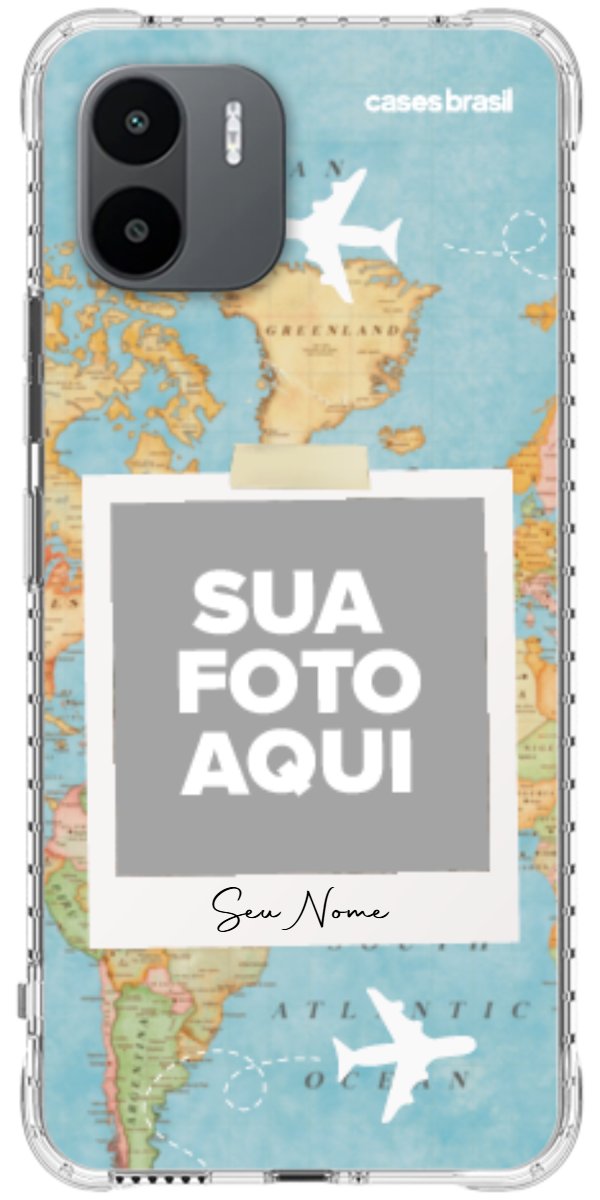 Capinha para Celular Polaroid Mapa Mundi