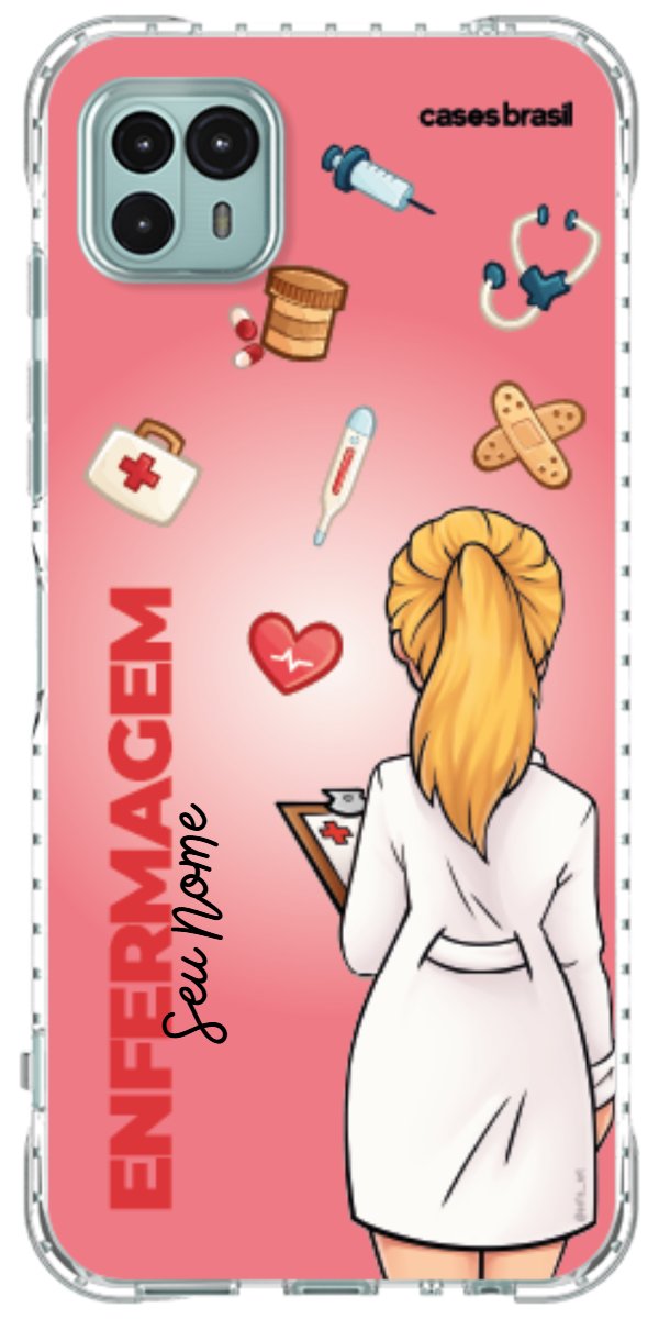 Capinha para celular Enfermagem - Boneca Profissão Com Fundo