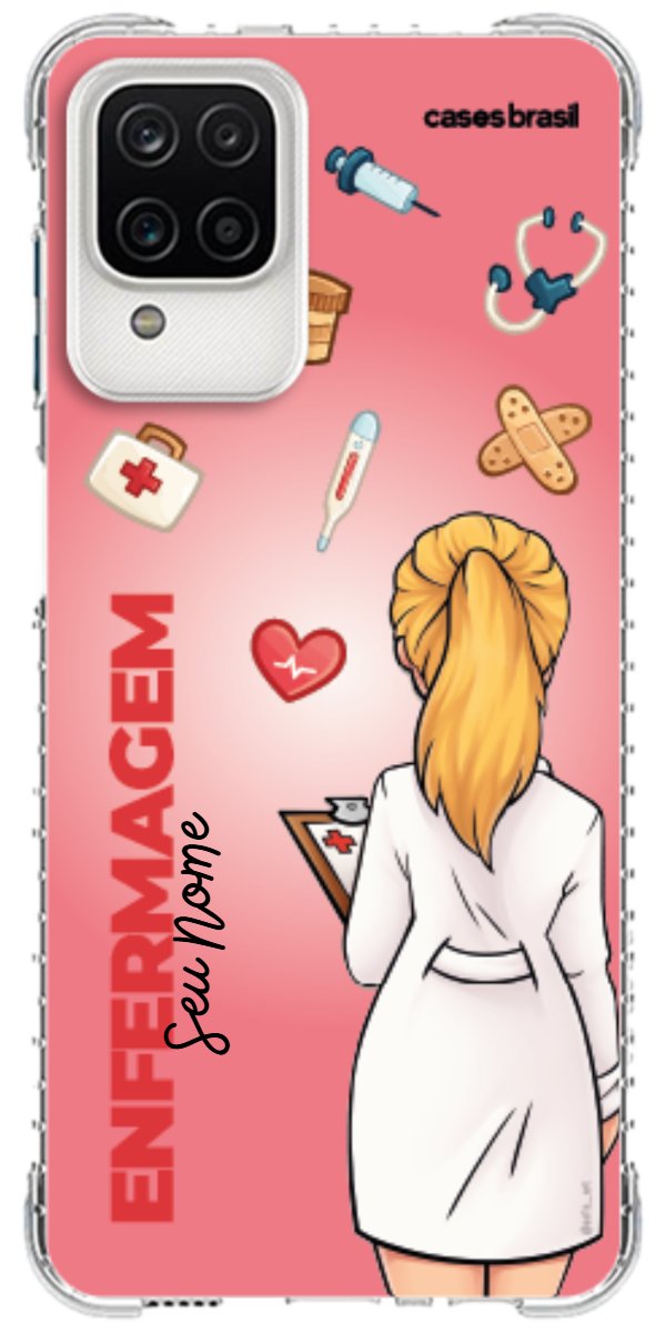 Capinha para celular Enfermagem - Boneca Profissão Com Fundo