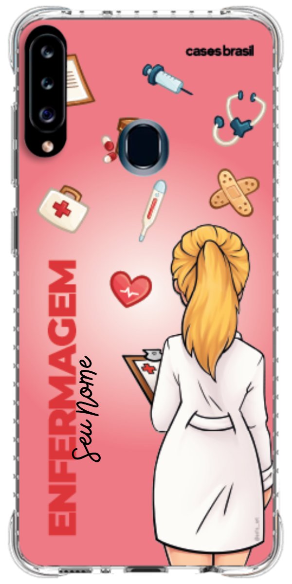 Capinha para celular Enfermagem - Boneca Profissão Com Fundo