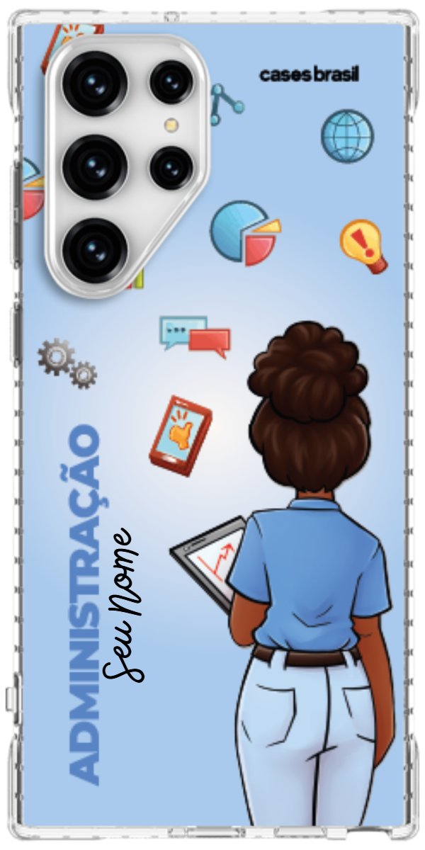 Capinha para celular Administração - Boneca Profissão Com Fundo